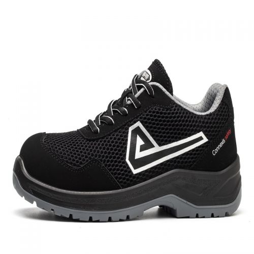 固邦特2121-AD2黑色優(yōu)質(zhì)反絨超纖+三明治網(wǎng)布絕緣鞋